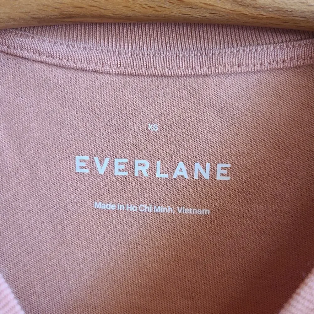 Everlane Dress Weekend Tee Cameo Pink XS Pocket Mini Short Sleeve Blush Preppy - Picture 4 of 4